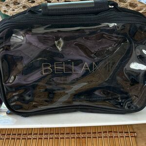 NWT Bellami professional black and clear vinyl carrying case extensions cosmetic